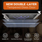 24'' Wine Cooler Refrigerator - 46 Bottle Wine Fridge Dual Zone with Modern Touch Intelligent Digital 40°-65°F Low Noise, Built in or Freestanding Wine Cooler for Home and Kitchen