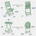 Best Choice Products 3-Piece Acacia Wood Bistro Set, Folding Patio Furniture w/ 2 Chairs, Table - Natural
