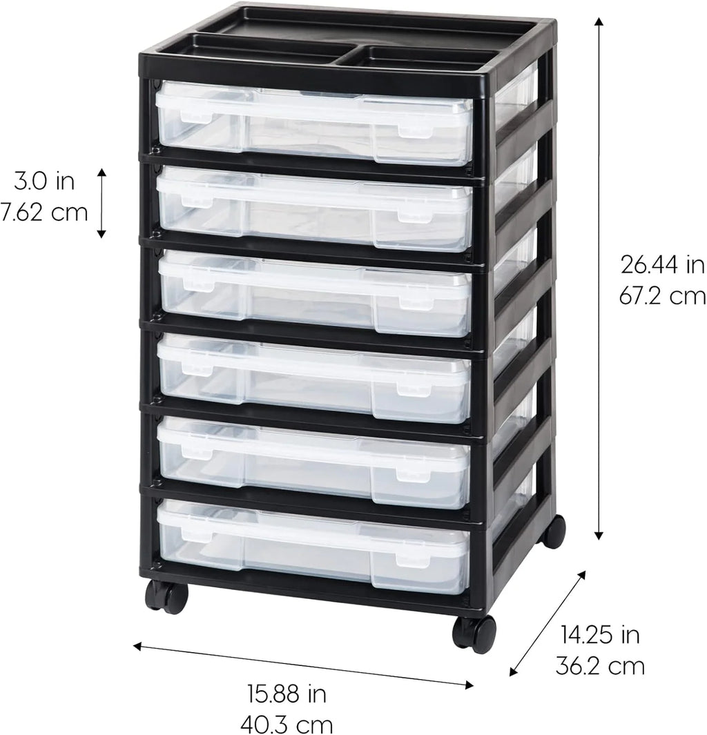 6-Tier Scrapbook Rolling Storage Cart with Organizer