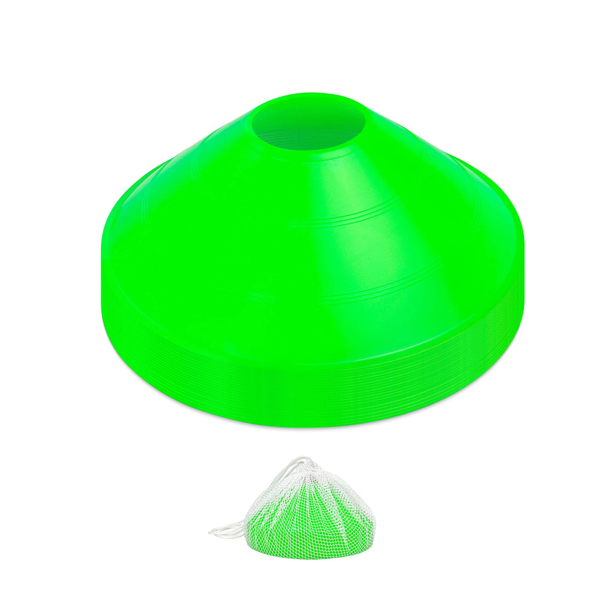 Sports Training Cones with Tote, 20-pk | Green