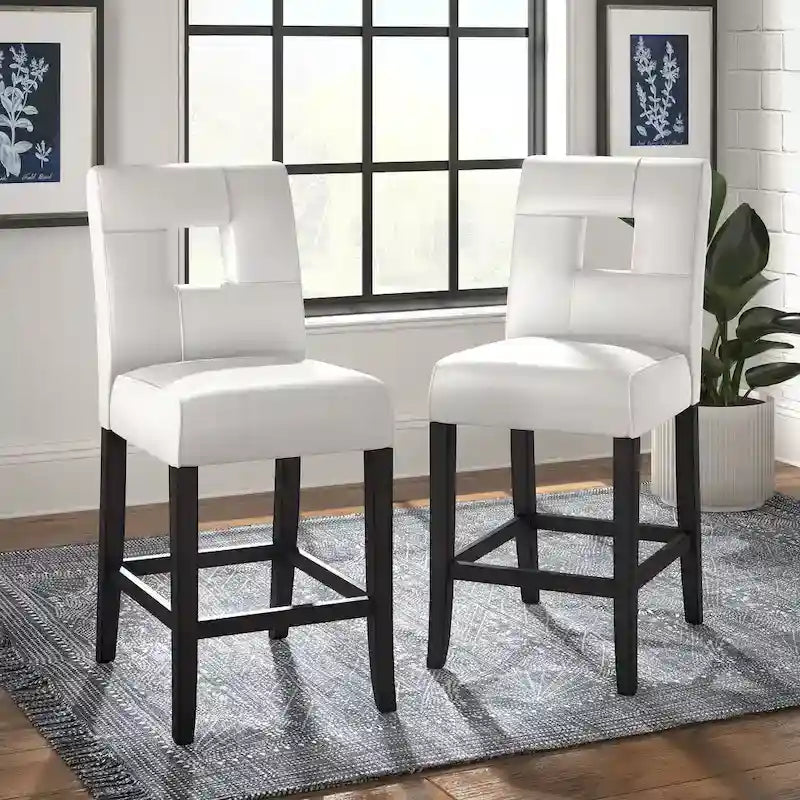 Brda Keyhole Counter Height High Back Stools - Set of 2