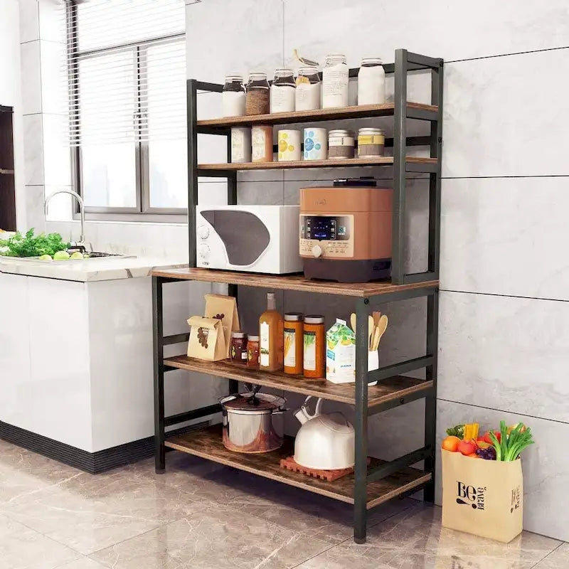 5-Tier Kitchen Baker's Rack with Storage - Microwave Oven Cart