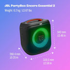 PartyBox Encore Essential 2, portable speaker, 15 hours playback time, IPX4