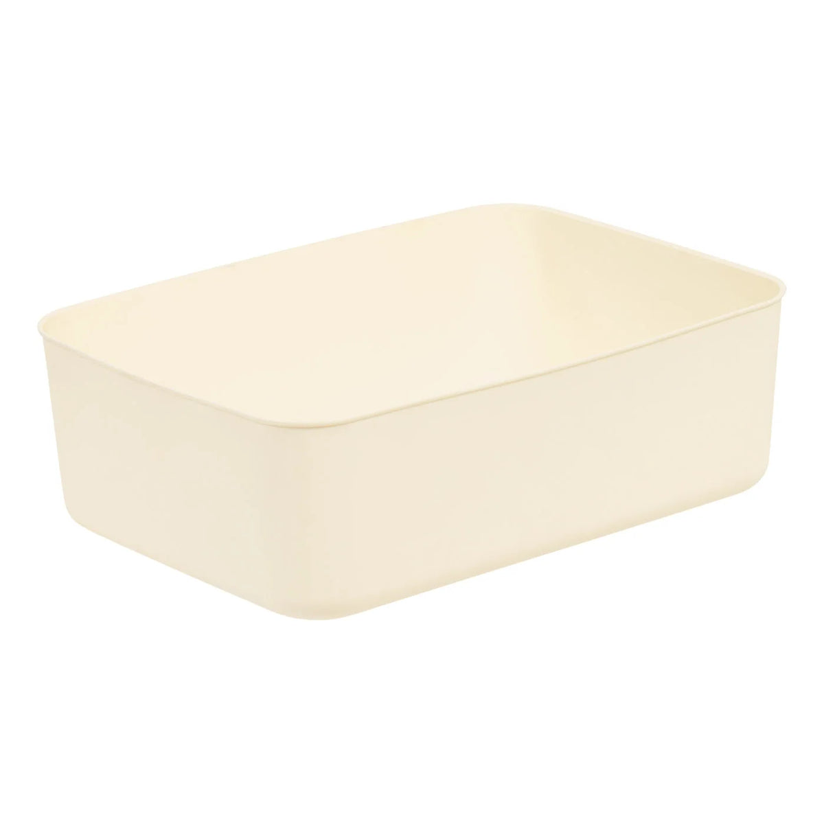 Medium Plastic Storage Organizer Basket, Off-White