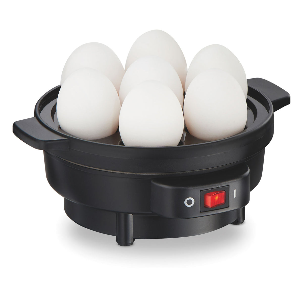 Hamilton Beach Egg Cooker with Built-In Timer, Poaching Tray, Stainless Steel Lid