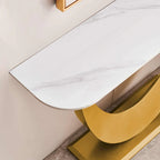 Contemporary Console Table with Elegant Design, Metal Frame, and Adjustable Foot Pads for Entryway