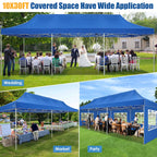 Hoteel 10x15 Heavy Duty Canopy Tent with 4 Sidewalls,Pop up Canopy for Parties Wedding,Commercial Easy up Gazebo with Roller Bag,UV 50+ &,Black