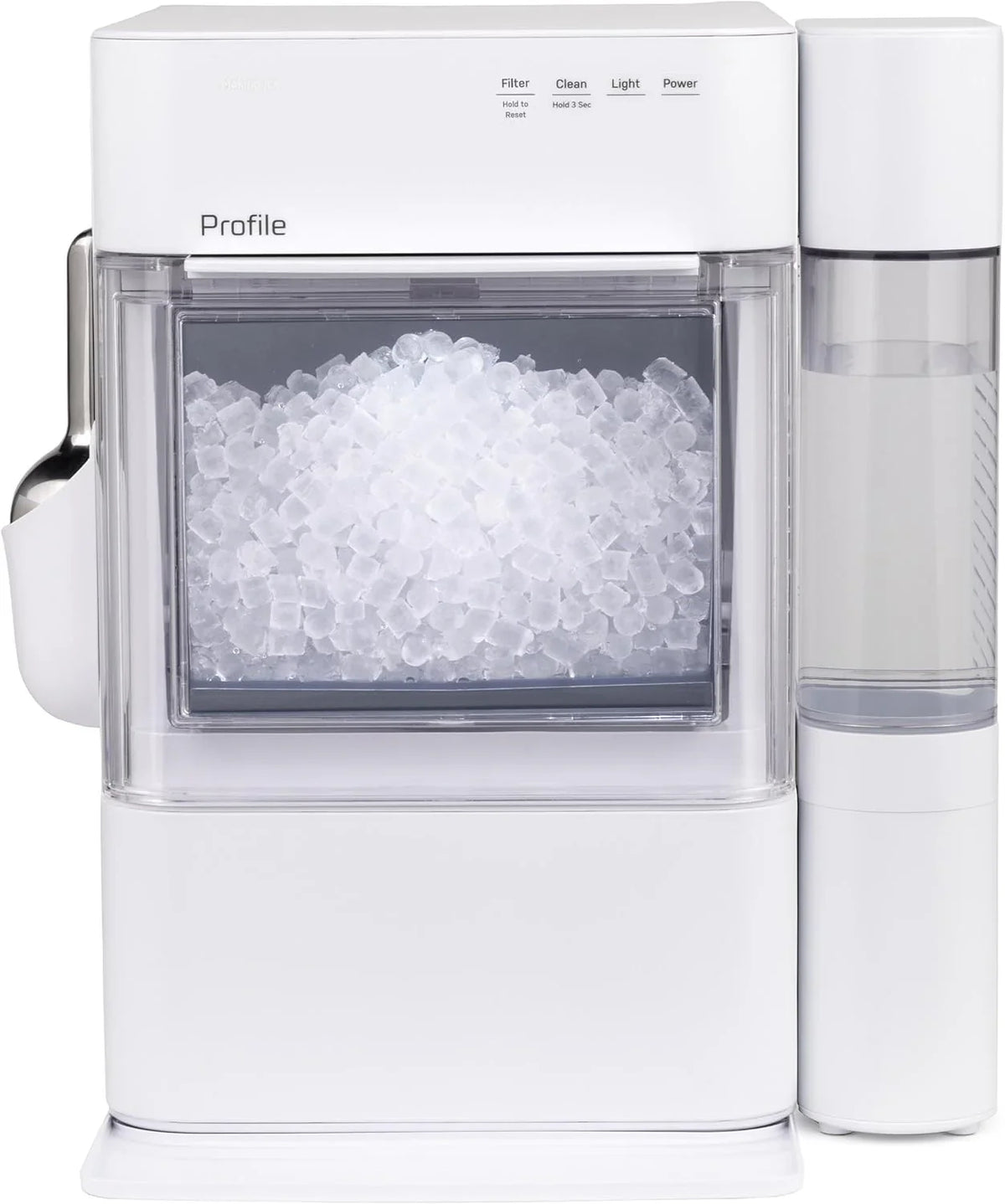 GE Profile Opal 2.0 Ultra Nugget Ice Maker with Side Tank and Scale Inhibiting Filter, Scoop Included, 38 lbs in 24 Hours, Pellet Ice Machine with WiFi & Smart Connected, Stainless Steel