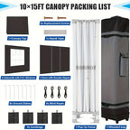Hoteel 10x15 Heavy Duty Canopy Tent with 4 Sidewalls,Pop up Canopy for Parties Wedding,Commercial Easy up Gazebo with Roller Bag,UV 50+ &,Black