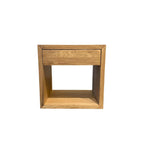 Solid Oak Scandinavian Floating Nightstand with Drawer - Stylish Bedroom Side Table
