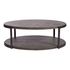 Contemporary Gauntlet Gray Oval Coffee Table