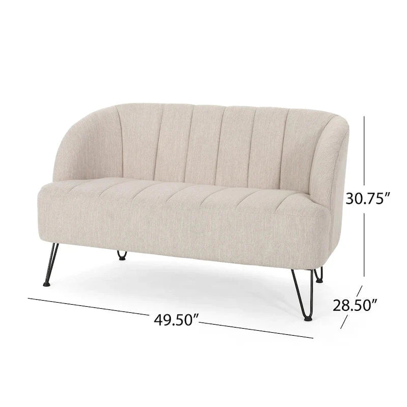 Christopher Knight Home Lupine Contemporary Fabric Loveseat with Hairpin Legs
