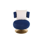 Round Barrel Chair with Fabric and Swivel Design