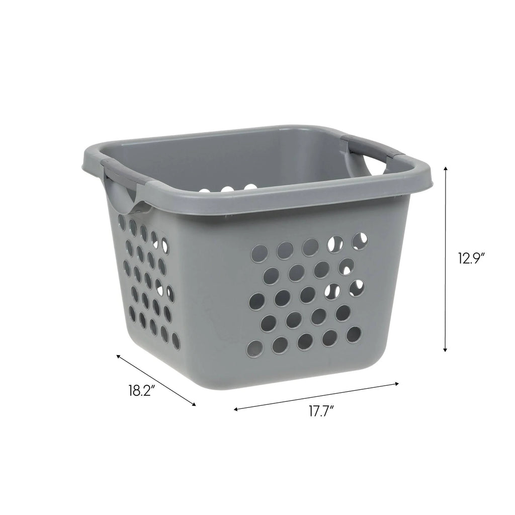 Collapsible Laundry Hamper – 30L Foldable Storage Baskets, Gray/Dark Gray, Pack of 3
