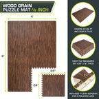 Wood Grain Puzzle Mat 1/2-in, 24 Sq Ft | Dark Oak