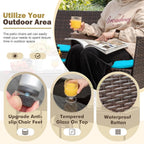 Homall 4 Pieces Outdoor Patio Furniture Sets Rattan Chair Wicker Set, Outdoor Indoor Use Backyard Porch Garden Poolside Balcony Furniture Sets Clearance (Brown and Beige)