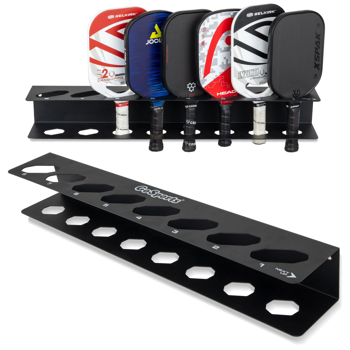 Pickleball Paddle Rack, Holds 8