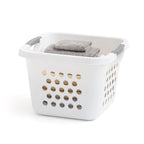 Compact Plastic Laundry Hamper Basket – 30L Storage Organizer with Easy-Lift Handles, 3-Pack