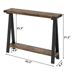 2-Tier Entryway Sofa Table with Storage Shelf