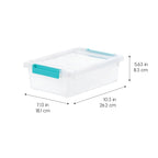 2 Qt. Plastic Storage Containers with Turquoise Lids, 6 Pack