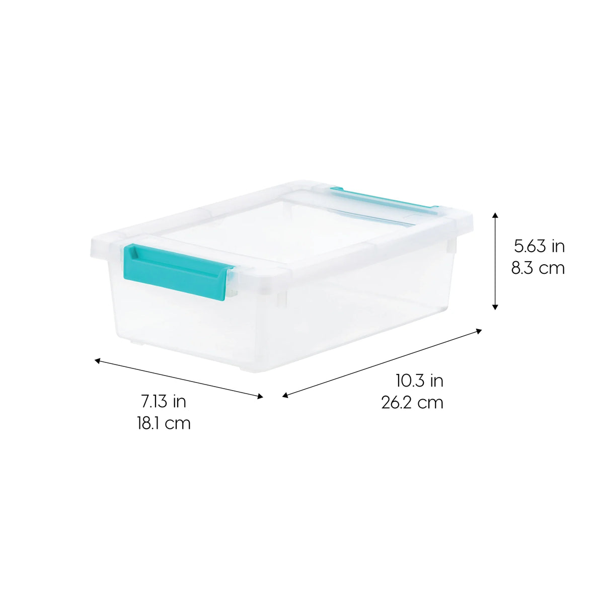 2 Qt. Plastic Storage Containers with Turquoise Lids, 6 Pack
