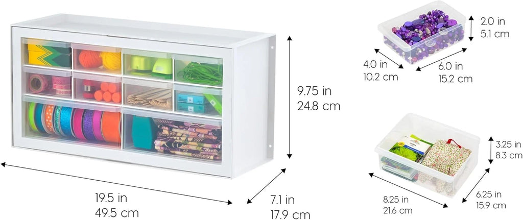 Small Drawer Organizer Storage, 2-Pack, 10-Drawer