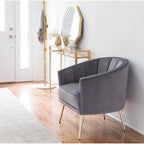 Randolf Velvet Accent Chair in Silver Orchid