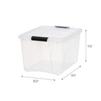 40 Quart Stack & Pull Box, 6 Pack, Clear with Black Buckle