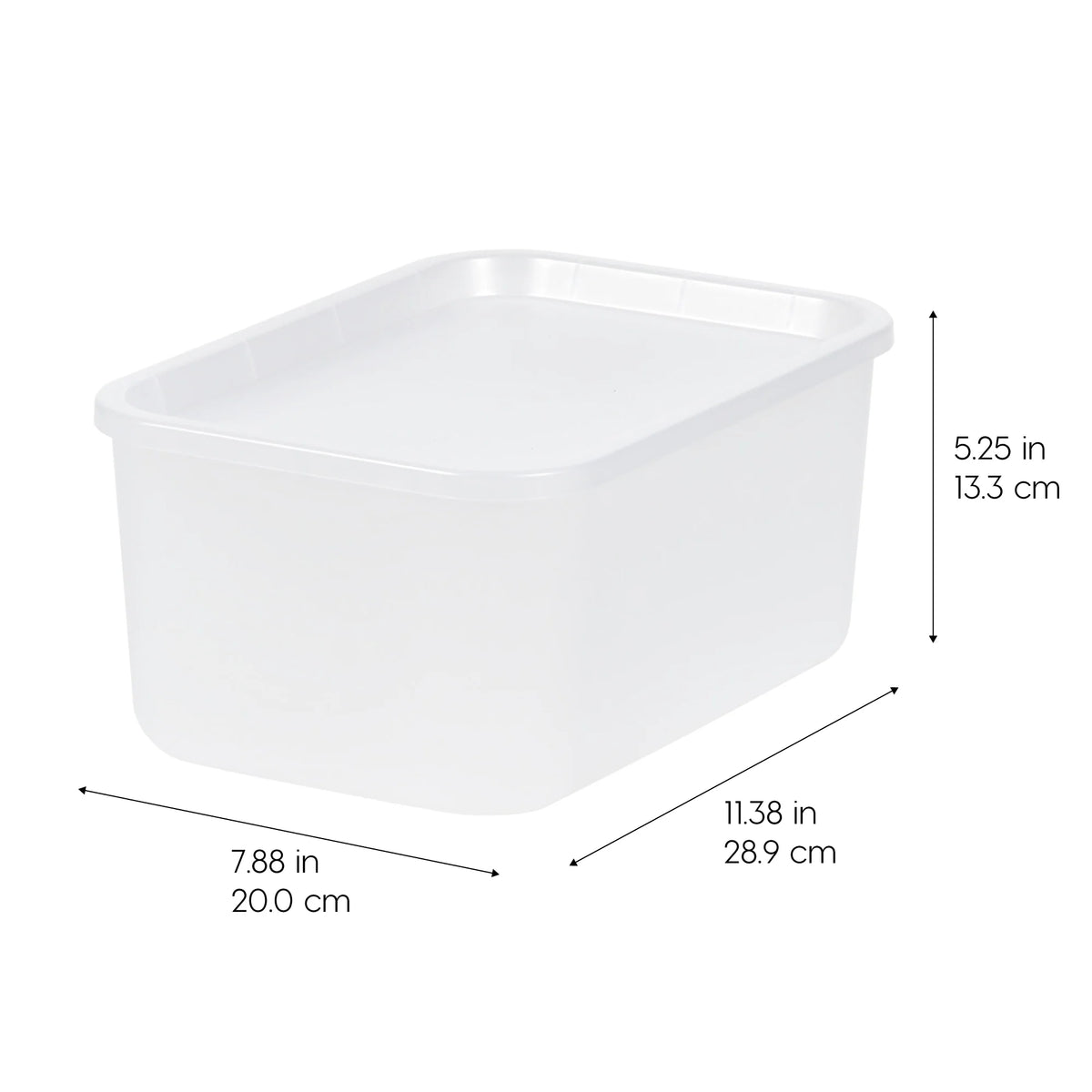 Small Plastic Modular Storage Basket with Lid 4 Pack | Medium Deep