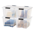 Stack & Pull Storage Box - 32 QT Clear 4 Pack | 4 Pack