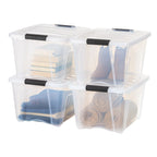 Stack & Pull Storage Box - 32 QT Clear 4 Pack | 4 Pack