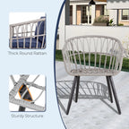 Ainfox 7 Pcs Outdoor Patio Furniture Sofa Set on Sale, Grey Rattan Grey Cushion