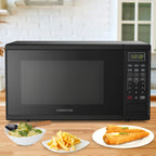 Farberware FMGZ09BKA 0.9 Cu. Ft. Microwave Oven, 900W, Digital Control, LED Display, 6 Cooking Presets, Black