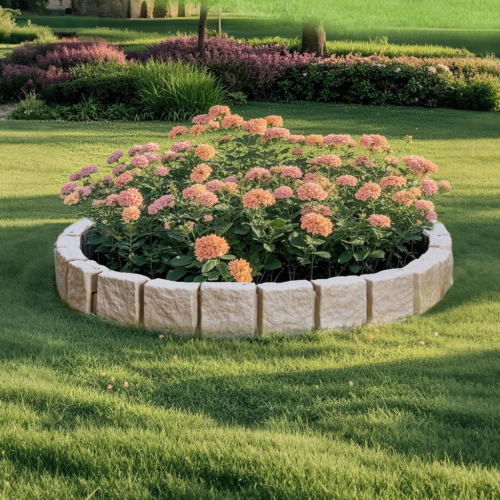 Fake Stone Landscape Edging 46.8x3.9 in Lawn Edging Border Fade - Resistant No Dig