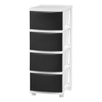 4 Slim Drawer Storage | Black