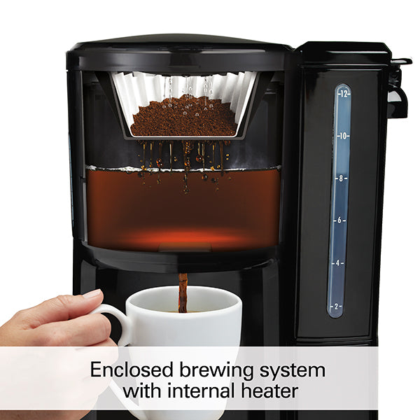 Hamilton Beach BrewStation 12 Cup Coffee Maker with Removable Reservoir, Black & Stainless