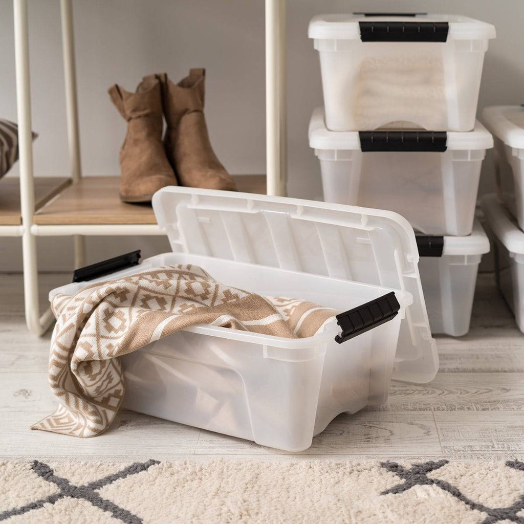 Stack & Pull Storage Box - 12 QT, 6 Pack, Pearl