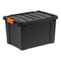 78 Quart Heavy Duty Plastic Storage Box, Black pack of 4
