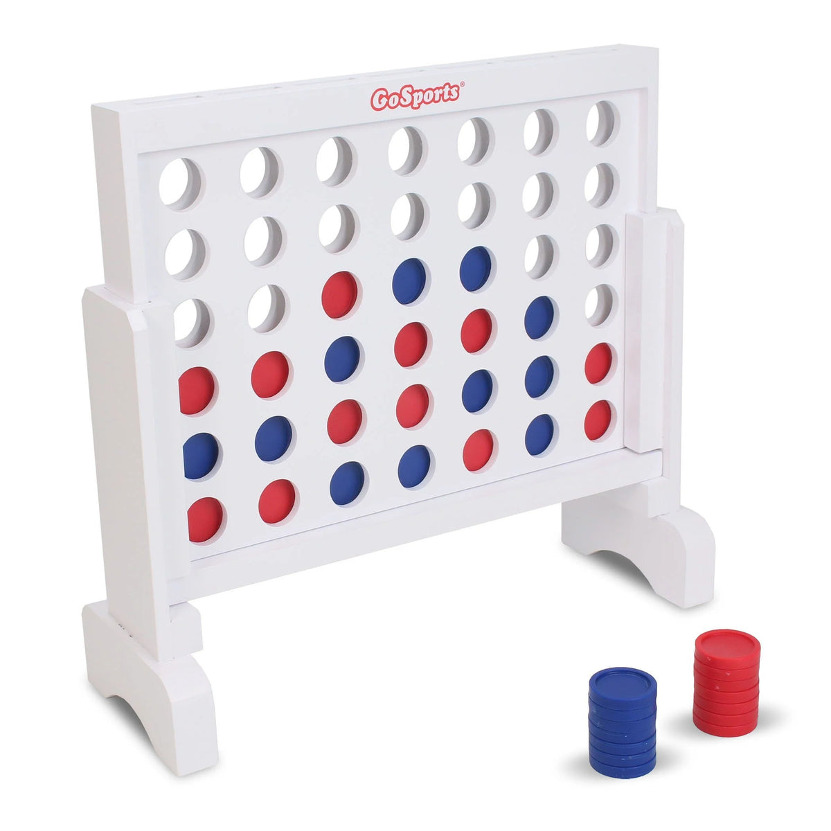 1' Wooden 4-in-a-Row Game Set | White