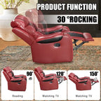 Spacious Faux Leather American-Style Recliner Chair for Living Room