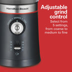 Hamilton Beach Custom Grind Coffee Grinder, Removable Stainless Steel Chamber