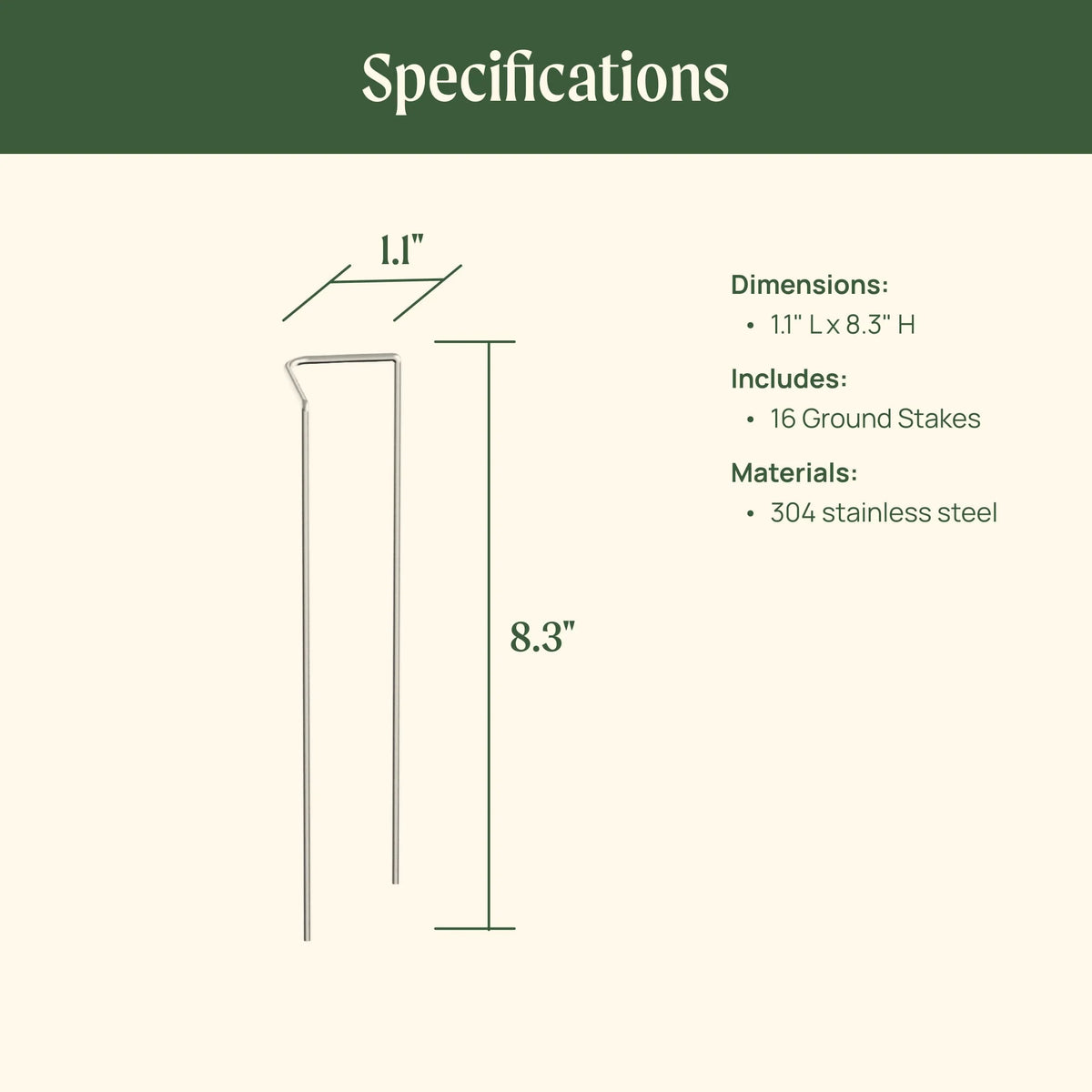 Cloche Ground Stakes - 16 Pack