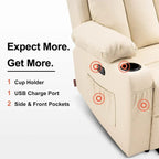 MCombo Faux Leather Electric Reclining Sofa with Heat and Massage - Models 6095/6075/6077