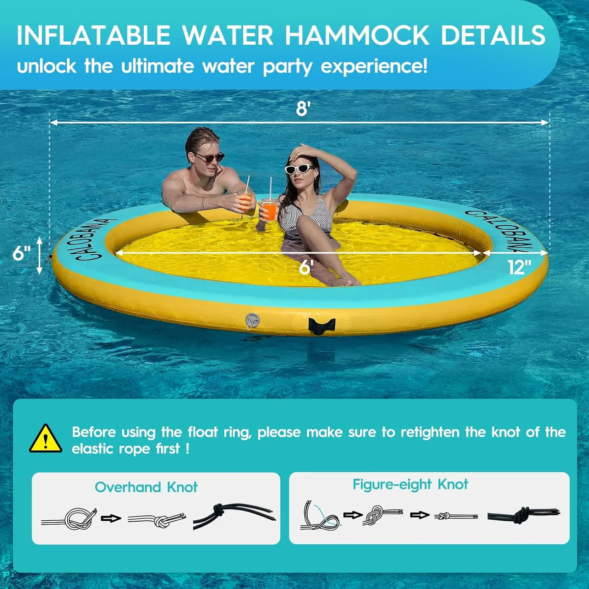 Round Floating Ring Hammock - Heavy Duty Inflatable Raft