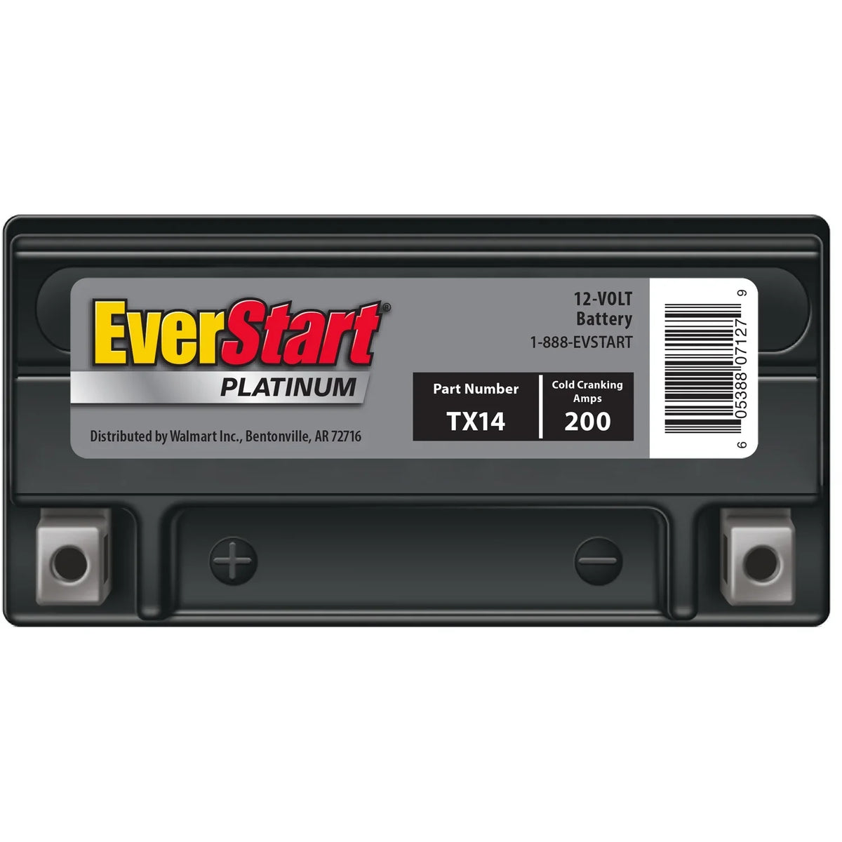 EverStart Platinum BOXED AGM Power Sport Battery, Group Size TX14 12 Volt, 200 CCA