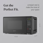 Farberware FMGZ09BKA 0.9 Cu. Ft. Microwave Oven, 900W, Digital Control, LED Display, 6 Cooking Presets, Black