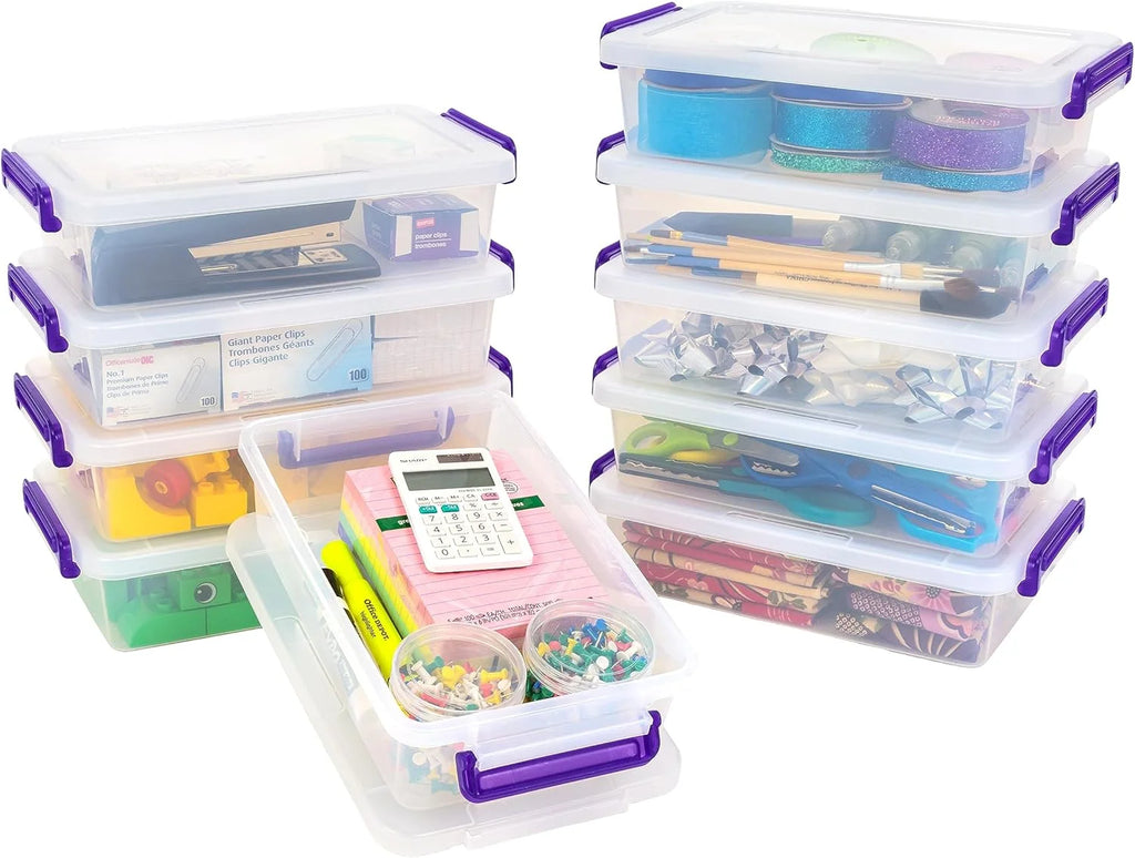 3 Qt. Plastic Craft Storage Container Bins with Lids, 10 Pack