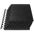 Diamond Plate Exercise Puzzle Mat 1/2-in | 24 Sq Ft - 6 Tiles / Black