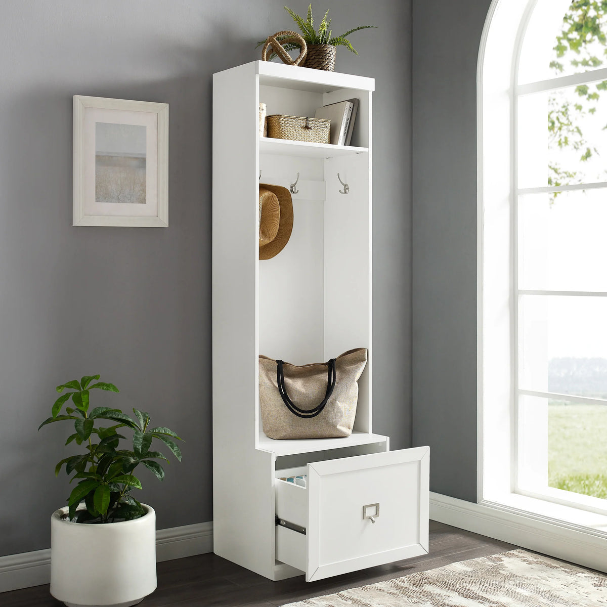 Crosley Furniture Harper Hall Tree in White
