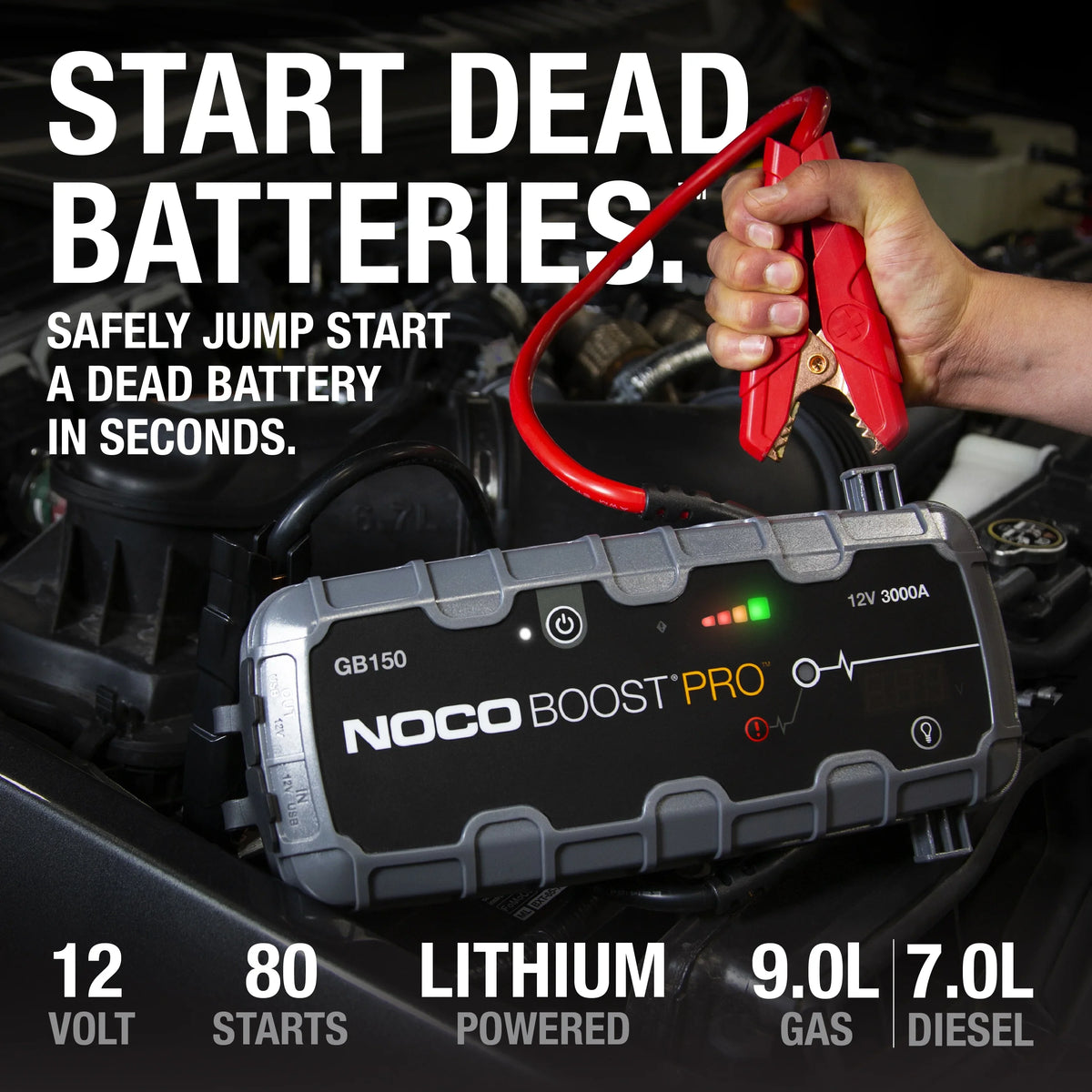 NOCO Boost GB150: 3000A 12V UltraSafe Portable Lithium Jump Starter